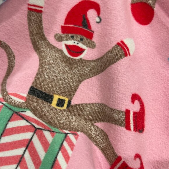 Nick & Nora Flannel Holiday Sock Monkey Pajama Pants Size XL Lounge Comfy - Picture 1 of 4